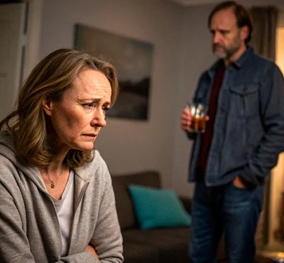 Женщина сидит на диване
